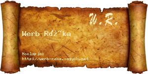 Werb Réka névjegykártya